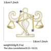 Rhinestone Twelve Constellation Brooches for Women Unisex Astrolabe Star Pins Friend Birthday Gifts Accessories - Image 14