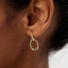 Irregular Water-Drop Hoop Earrings in Gold-Tone and Silver-Tone - Image 3
