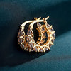 Spiked Cubic Zirconia Hoop Earrings in Stainless Steel - Image 12