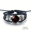 Vintage 12 Zodiac Sign Leather Bracelet Sporty Constellation Glass Snap Button Bracelets For Men Women - Image 14