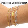 10 Pieces Paper Clip Bracelet Gold Color Stainless Steel PaperClip Link Chain for Women - Image 4