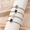 Stainless Steel Green Oval Stone Bracelet for Women Gold-plated Open Bangle Vintage Bohemian Jewelry Holiday Beach Party Gift - Image 5