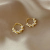 2PCS/Set Gold Color Hoop Earrings for Women Korean Design Crystal Pearl Dangle Earring Jewelry De - Image 14
