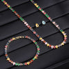 Round Cubic Zirconia Tennis Necklace and Earrings Bridal Jewelry Set - Image 8
