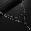 Stonefans Sexy Double Layer Back Chain Necklace for Women Bridal Rhinestone Body Chain Necklace Wedding Jewelry Accessories