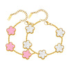 Gold Plated Floral Bracelets, Stainless Steel Charm Bracelet Adjustable Lucky Chain Set Gift - Image 17