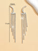 2 Curved Women's Pendant Earrings, Elegant Rhinestone Tassel Long Earrings, Jewelry, Date - Image 6