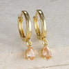 Colorful Zircon Water Drop Hoop Earring for Women Simple Geometry Stainless Steel Huggie Earring Piercing Jewelry - Image 12