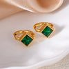 316L Stainless Steel Heart Water Drop Square Zircon Hoop Earrings For Women Men Personality Design Jewelry Gifts - Image 12
