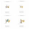 Silver Zircon Stud Earrings 1PC Eight pointed star Women Gold/Silver Heart Flat back piercing Jewelry Gift - Image 49