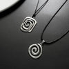 Spiral Pendant Necklace with Leather Cord in Round or Square Shapes - Image 13