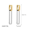 Gold Silver Color Double Loop Design Square Long Hoop Earrings Removable Punk Hip Hop Round Huggie Jewelry for Women - Image 6