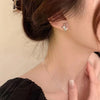 Silver Color Cross Star Zircon Stud Earrings for Women Girl Korean Four-Pointed Star Personality Earrings Jewellery - Image 3