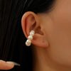 Retro Pearl White Striped Ear Clip for Women Geometric C-Shaped Resin Without Piercing Cartilage Ear Cuff Jewelry Gifts - Image 9