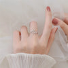 Silver Sweet Romantic Zircon Open Branch Small Leaf Adjustable Ring for Women Korean Wedding Party Jewelry - Image 1