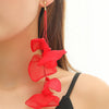 Large Yarn FLower Petal Earrings For Women Long Drop Jewelry Aesthetic Summer Accessories Party - Image 1