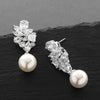 Lady Wedding Earrings Simulated Pearl Pendant Jewelry Bright Zirconia Accessories for Engagement Party - Image 5