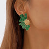 Vintage Blue Drip Oil Flower Stud Flower for Women Metal Four Petal Floral Temperament Earrings Wear Jewelry Gift - Image 8