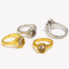 Simple Style Big Zircon Ring Creative Personalized Stainless Steel Charm Jewelry For Women - Image 2