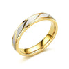 Stainless Steel Gold Color Wave Pattern Couple Ring Titanium Steel Wedding Engagement Ring Promise Ring Jewelry Gift - Image 8