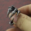 Stainless Steel Vintage Silver Dragon Claw Adjustable Opening Ring Tibetan silver Eagle Animal Rings for Men Women Punk Jewelry - Image 4