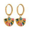 Y2K Colorful Enamel Stainless Steel Fan Geometric Bohemian Rainbow Drop Hoop Earrings Women Charm Jewelry - Image 7