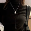 Stainless Steel Long with Baroque Pearls Necklace for Women Adjustable Chain Sweater Accessories Jewelry - Image 5