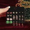 12/20 Pair Christmas Earring Set For Women Shiny Crystal Zircon Snowflake Elk Bowknot Elk Xmas Tree Earring Year Gifts - Image 15