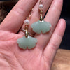 Retro Green Jade Ginkgo Leaf Style Pearl Drop Earring Chinese Ancient Style Hook Earrings For Women Gift - Image 3