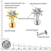 Titanium 16G Sunflower Cartilage Stud Earring with CZ Flower Helix Tragus Conch Piercing Jewelry - Image 2