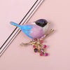 Magpie Brooch Cute Bird Flower Enamel Rhinestone Corsage Pin Clothing Accessories Jewelry - Image 12