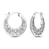 Silver Zircon Loop Big Hoop Earrings For Women Vintage Pattern Elegant Jewelry Gifts - Image 1