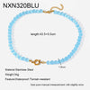 Rainbow Cat's Eye Glass Bead Chain Necklace Gold Plated Stainless Steel Collar Chain Colorful Jewelry for Women Unique Gift - Image 10