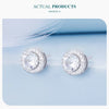 Silver Halo CZ Heart Stud Earrings Round Earrings Set Classic Engagement Jewelry for Couples - Image 11