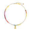 Badu Initial Necklace for Women Colorful Beaded Stone Choker Gold Color Balloons Letter Pendant Necklace Summer Jewelry - Image 22