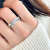 Silver Jewelry Bilayer Colour Zircon Adjustable Rings For Women Engagement Accessories Jewellery - Image 5