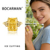 Bocarman Rectangular Ice Cut Mint Green Cubic Zirconia Copper Ring For Women Vintage Engagement Wedding Adjustable Jewelry - Image 13