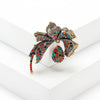 Rhinestone Flower Brooch Pin with Pearl and Leaf Designs - Image 16