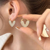 Light Unique Love lmitation Pearl Earrings Heart Hoop Earring for Women Wedding Prom Metaljewelry Jewe - Image 4
