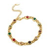 Colorful Bejeweled Bangle Popularity TS Stainless Steel Bracelets for Women 12 Birthstones Rainbow Crystal Chain Jewelry - Image 8