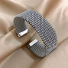Vintage Stainless Steel Braided Mesh Open Bracelet Classic Cuff Jewelry Bangles for Women Men Daily Party Jewelry - Image 5