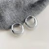 Silver Crystal Zirconia Hoop Earrings for Women Vintage Simple Round Ring Circle Earrings Punk Jewelry Party Gifts - Image 8