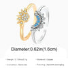 Sun and Moon Open Ring Adjustable Overlapping Wear Rings for Women Girls CZ Finger Jewelry Gifts - Image 6