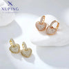 Copper Gold Color Heart Hoop Earrings for Women Simple Party Gifts - Image 3