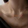 Female Party Accessories Double Layer Clavicle Shiny CZ Pendant Necklace Stainless Steel Clearly Zircon 2 Layered Choker - Image 3