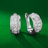 Cute Female White Blue Zircon Stone Round Hoop Earrings Silver Color Wedding Jewelry For Women - Image 12