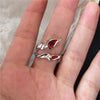Goth Punk Retro Red Crystal Love Heart Cross Geometry Irregular Open Ring Set Y2K Halloween Accessories For Women Kpop Jewelry - Image 15