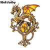 Retro Magical Dragon Brooches For Women Unisex 5-color US Flag Animal Party Casual Brooch Pin Gifts - Image 5