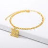 Vintage 26 Initial Letter Pendant Cuban Chain Anklet Gold Plated Leg Ankle Bracelets For Women - Image 14