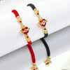 Red/Black Rope Braided Sacred Heart Shaped Crystal Cross Bracelet Classic for Men Women Lucky Religious Jewelry Party Gift - Image 1